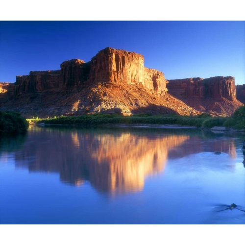UT, A mesa reflecting in the Colorado River
